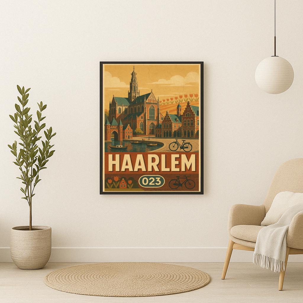 Haarlem Netherlands Vintage Text poster sfeerbeeld 2