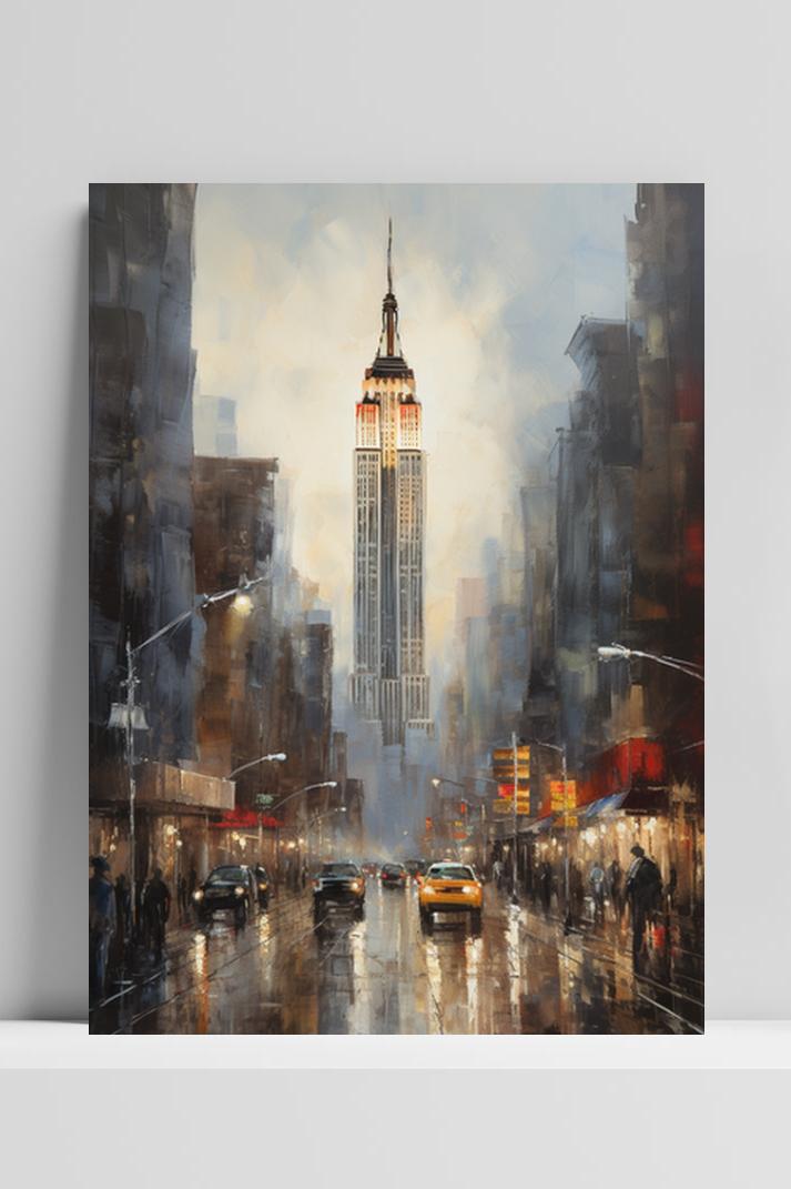 Empire State op 3mm aluminium dibond