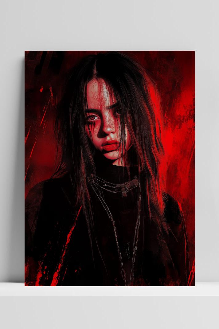 Billie Eilish op 3mm aluminium dibond