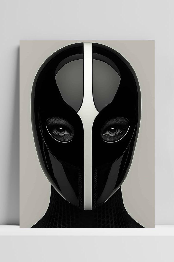 Futuristisch Masker op 3mm aluminium dibond