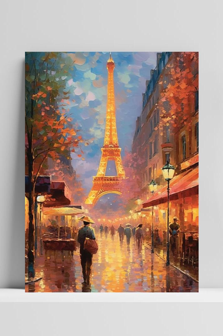 Paris Waterverf op 3mm aluminium dibond