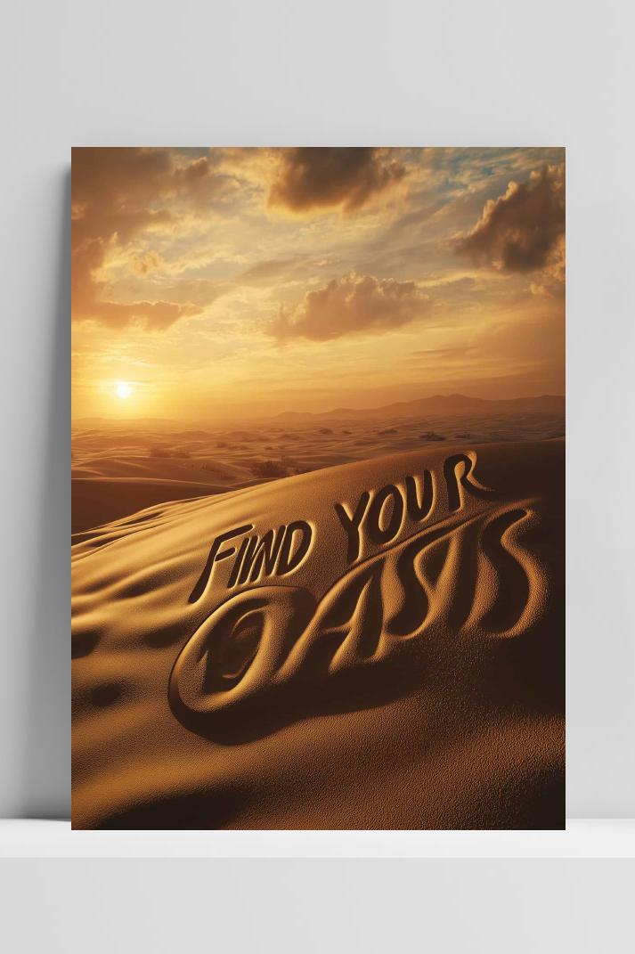 Find Your Oasis op 3mm aluminium dibond