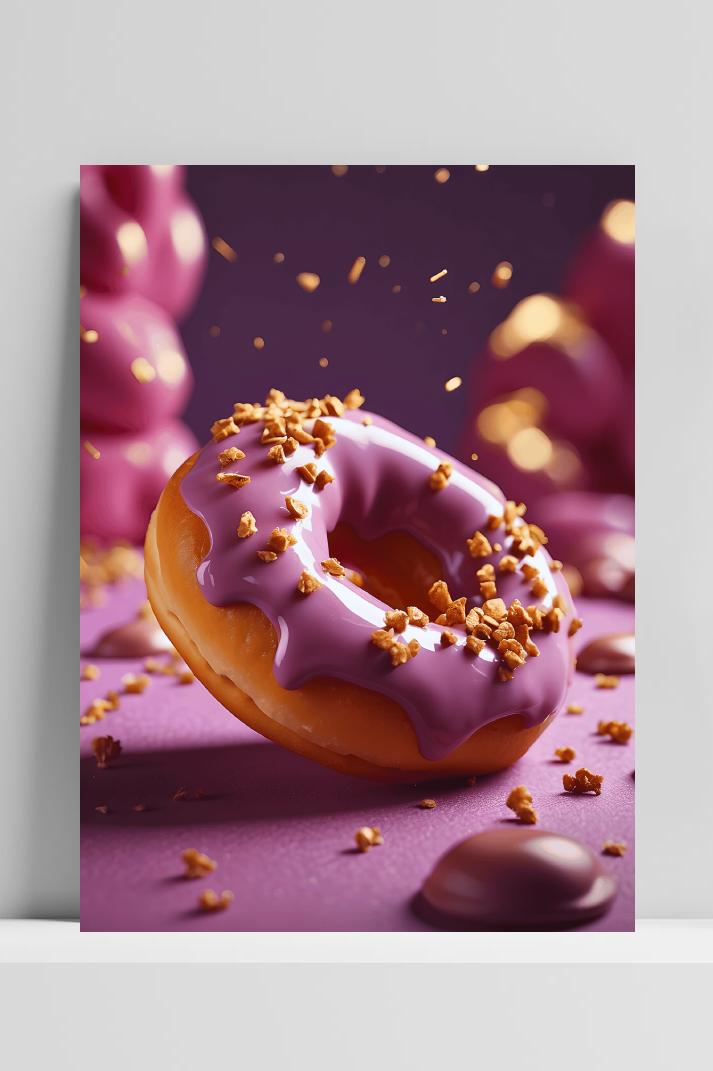 Donut Roze op 3mm aluminium dibond