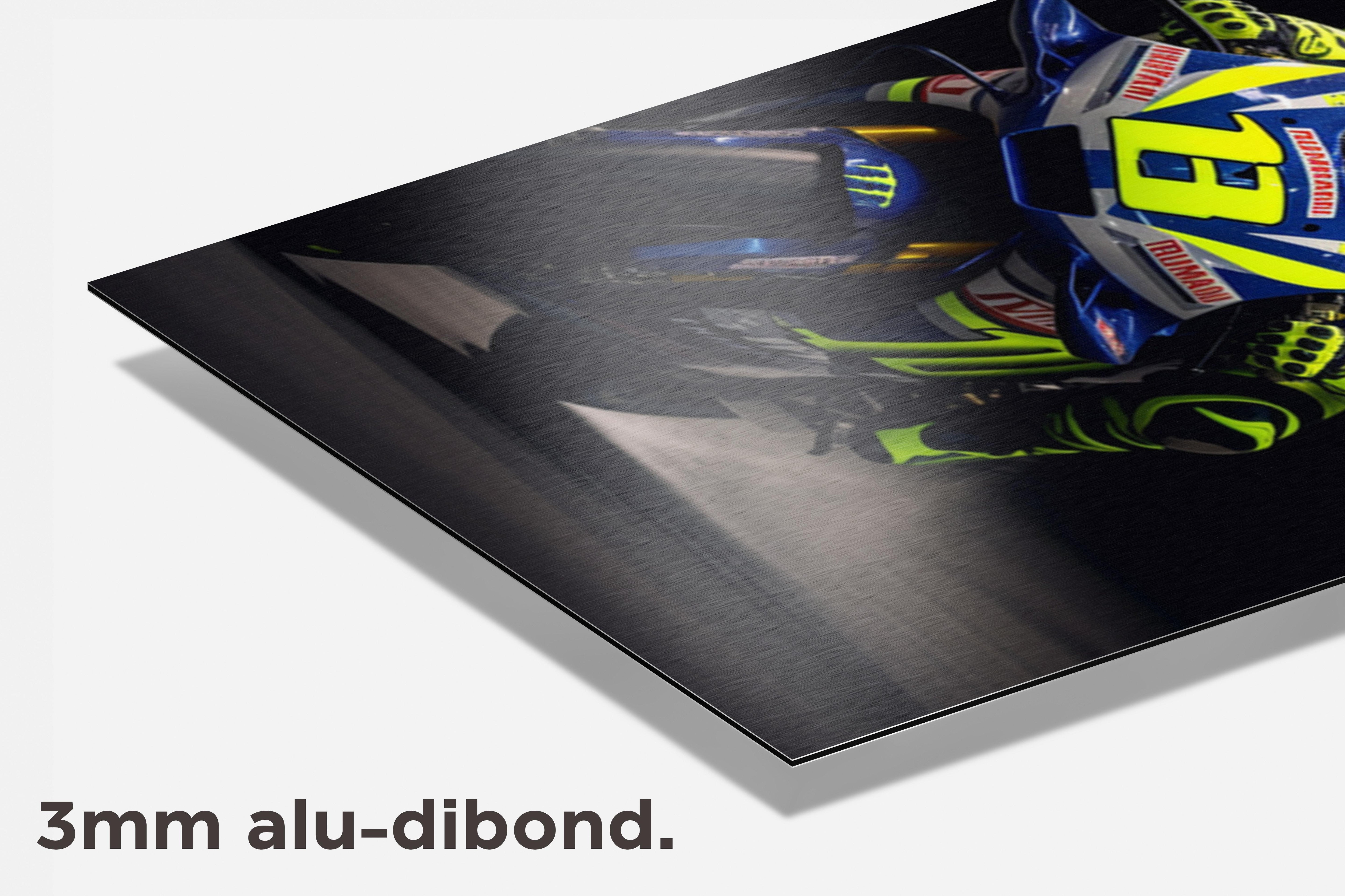 Motorrijder dibond detail