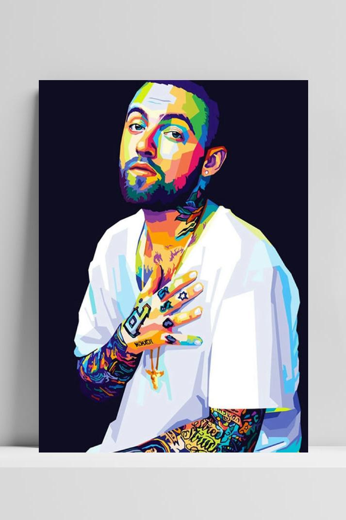 Mac Miller op 3mm aluminium dibond