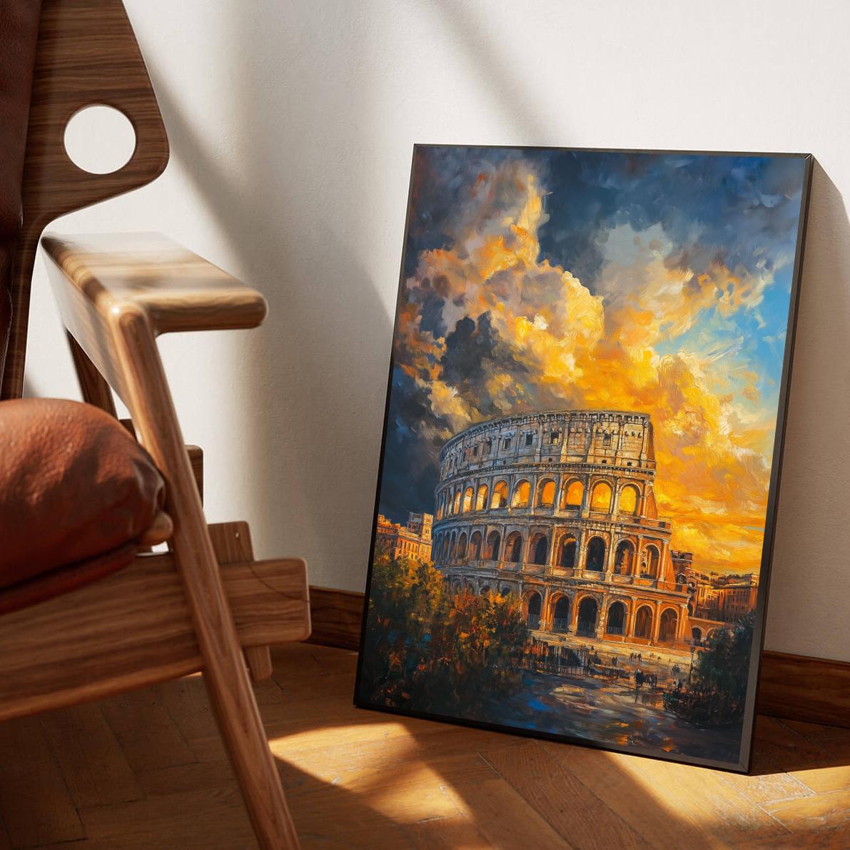 Colosseum Rome Aquarel poster sfeerbeeld 1