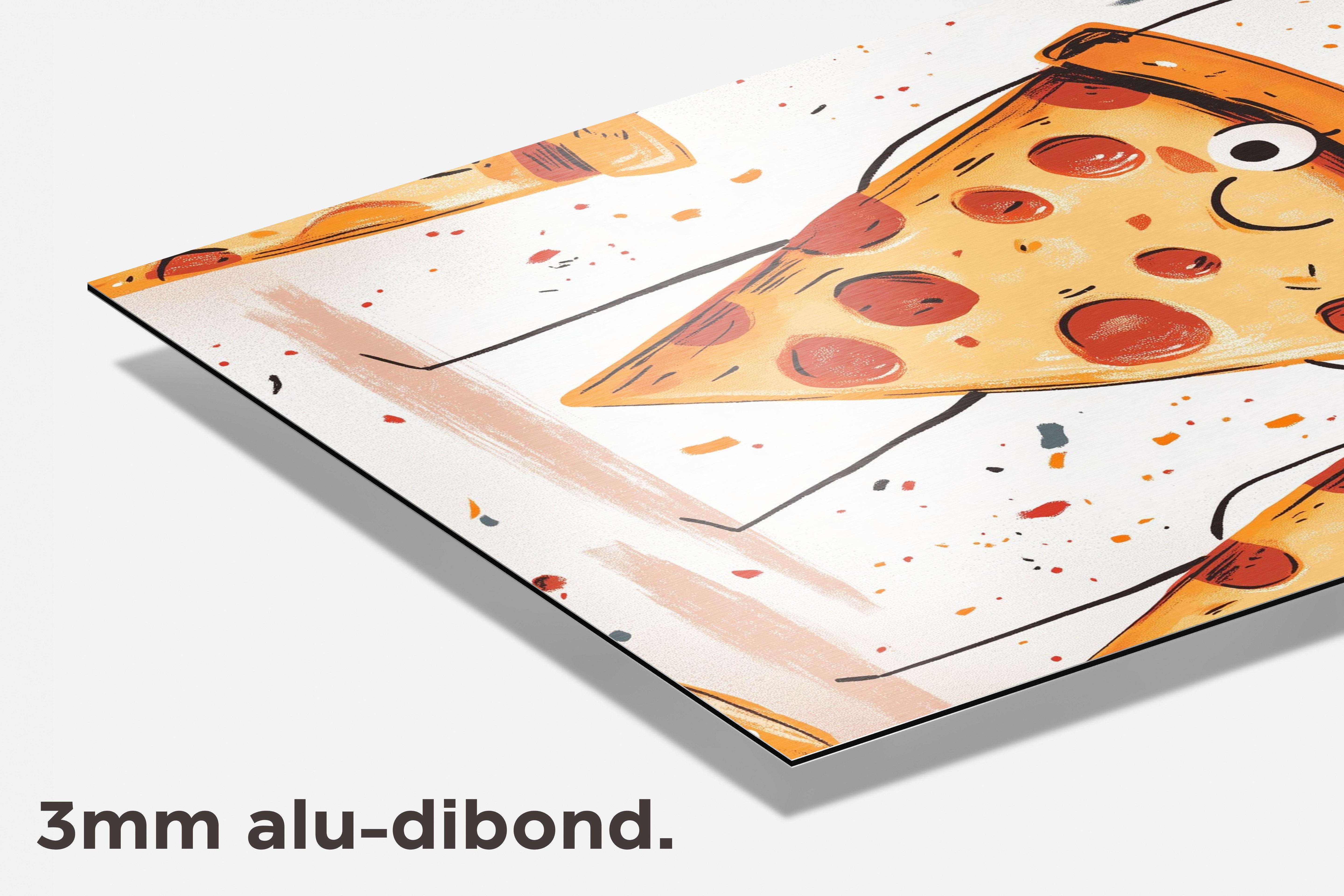 Pizza Feest dibond detail