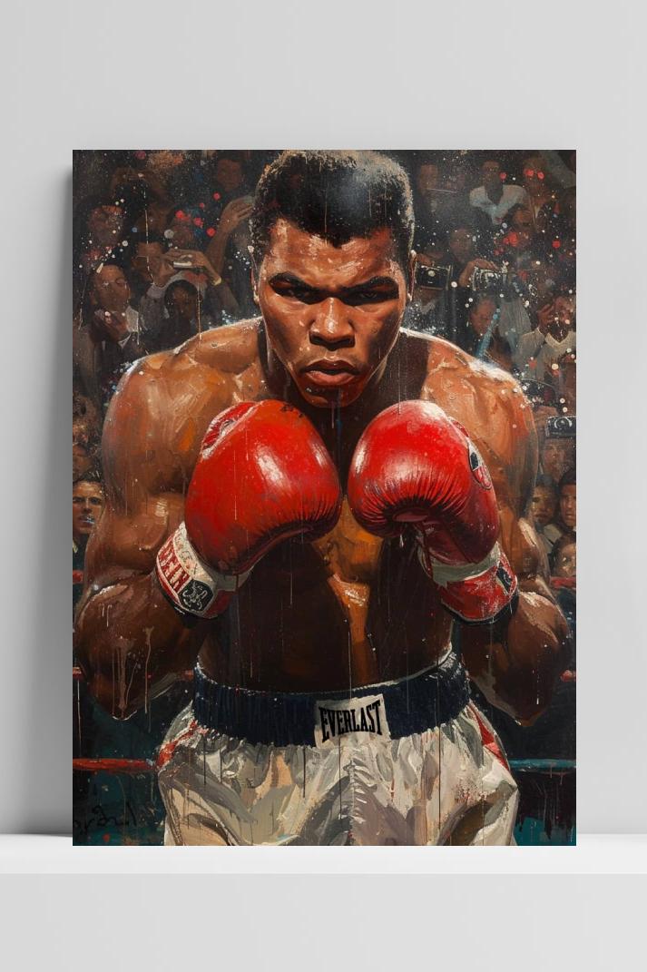 Muhammad Ali op 3mm aluminium dibond