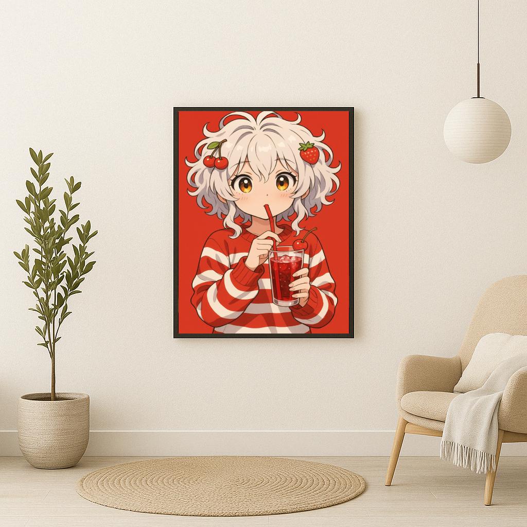Anime Girl Cherry Strawberry poster sfeerbeeld 2