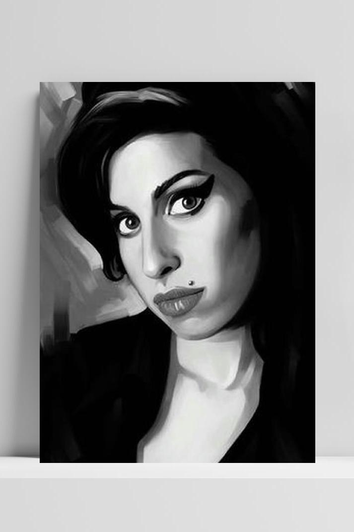 Amy Winehouse op 3mm aluminium dibond