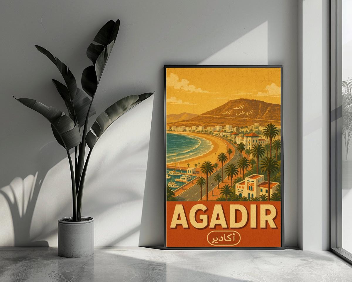 Agadir Morocco Vintage Text poster van 25 Artstreet