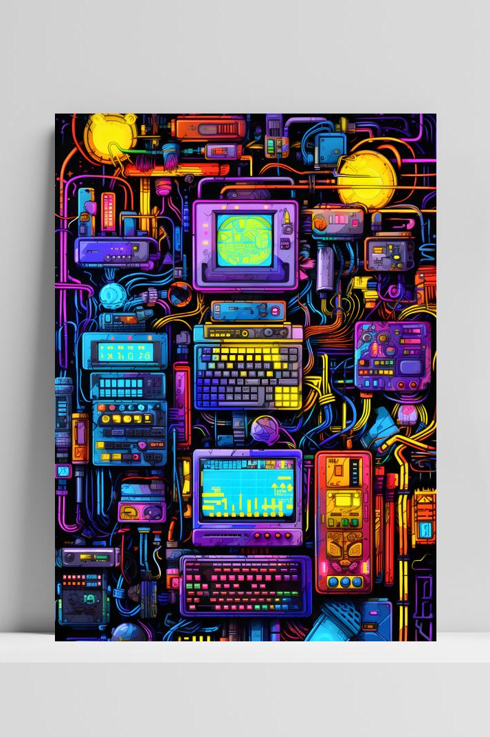Retro Chips op 3mm aluminium dibond
