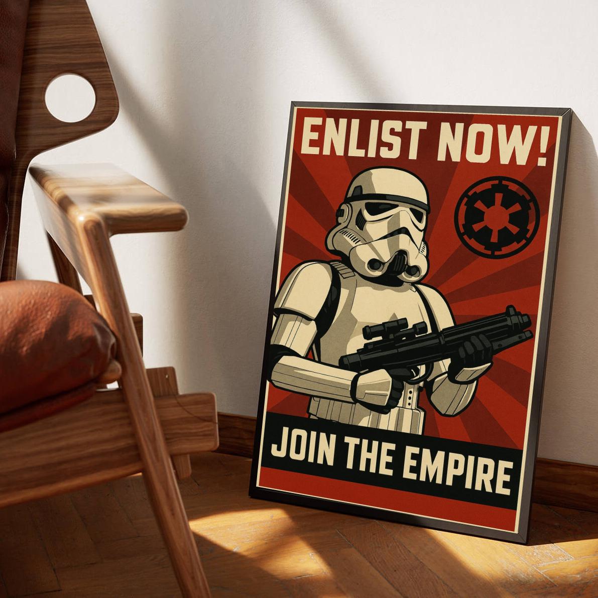 Star Wars Stormtrooper Enlist Now Text poster sfeerbeeld 3