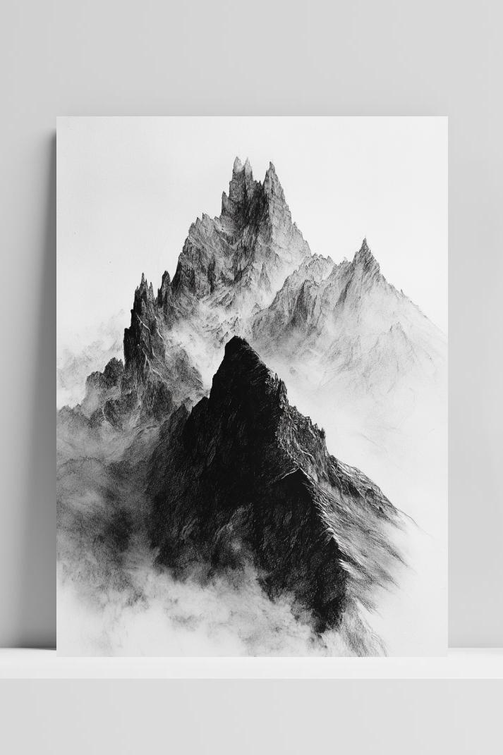 Mountain B&W op 3mm aluminium dibond