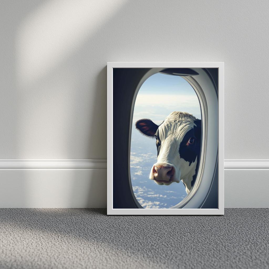 Cow Airplane Window poster sfeerbeeld 3