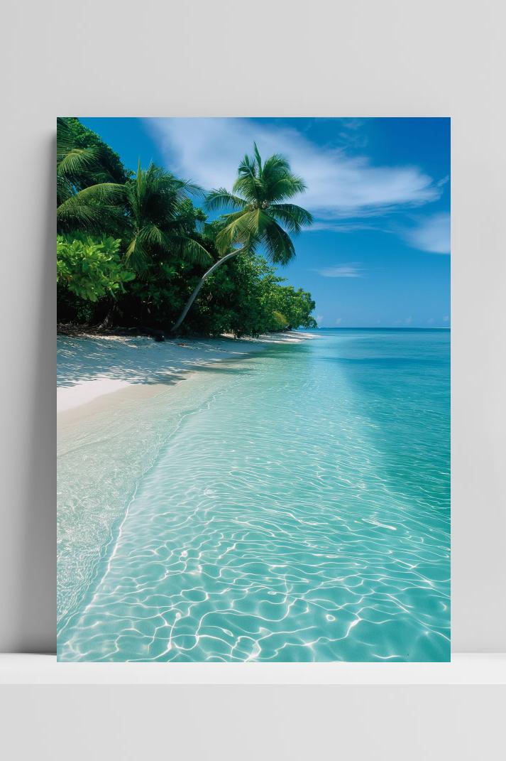 Tropisch Eiland op 3mm aluminium dibond