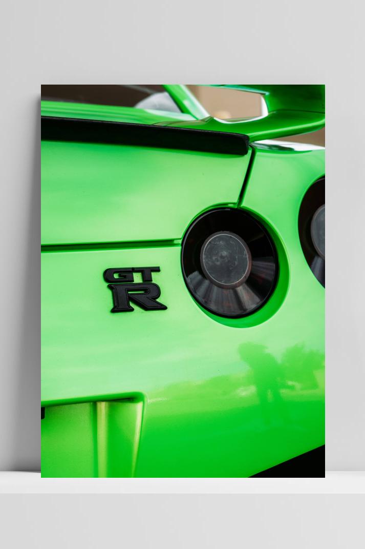 Nissan GTR op 3mm aluminium dibond