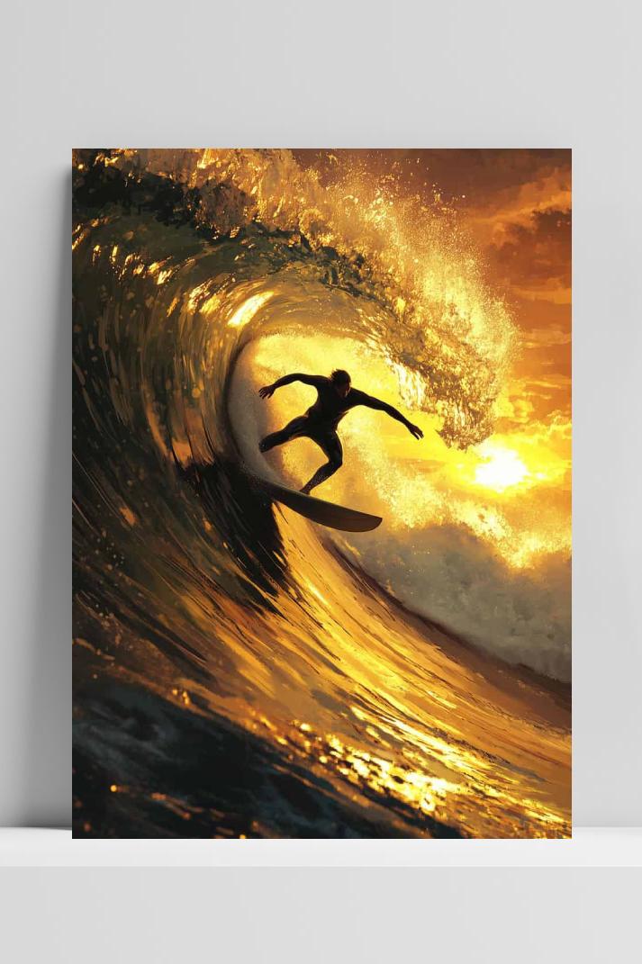Surfer Golf op 3mm aluminium dibond