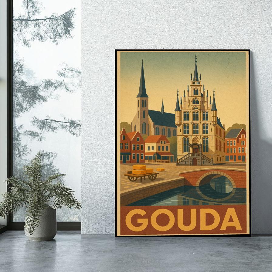 Gouda Text Vintage poster sfeerbeeld 1
