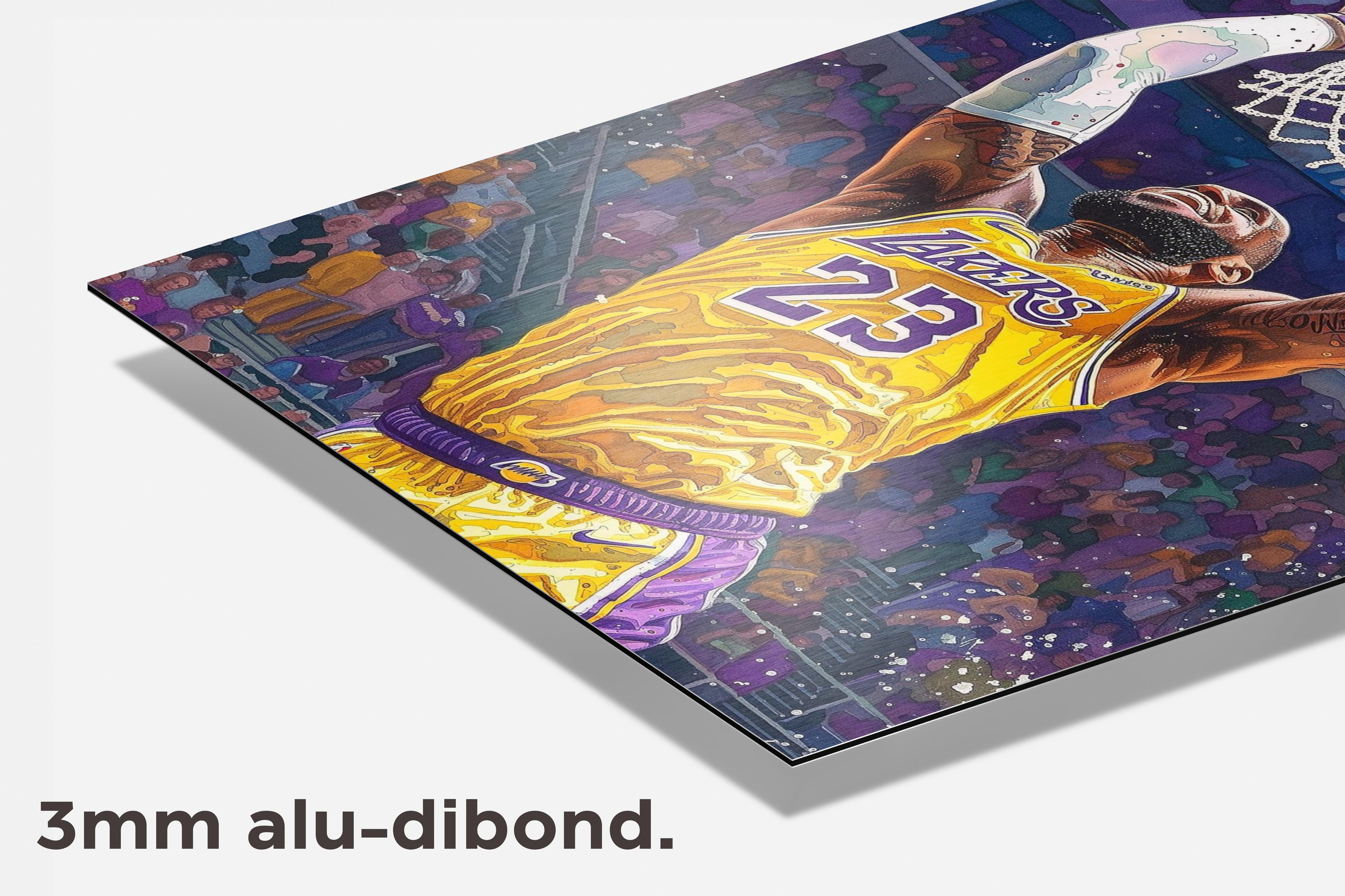 LeBron James Lakers dibond detail