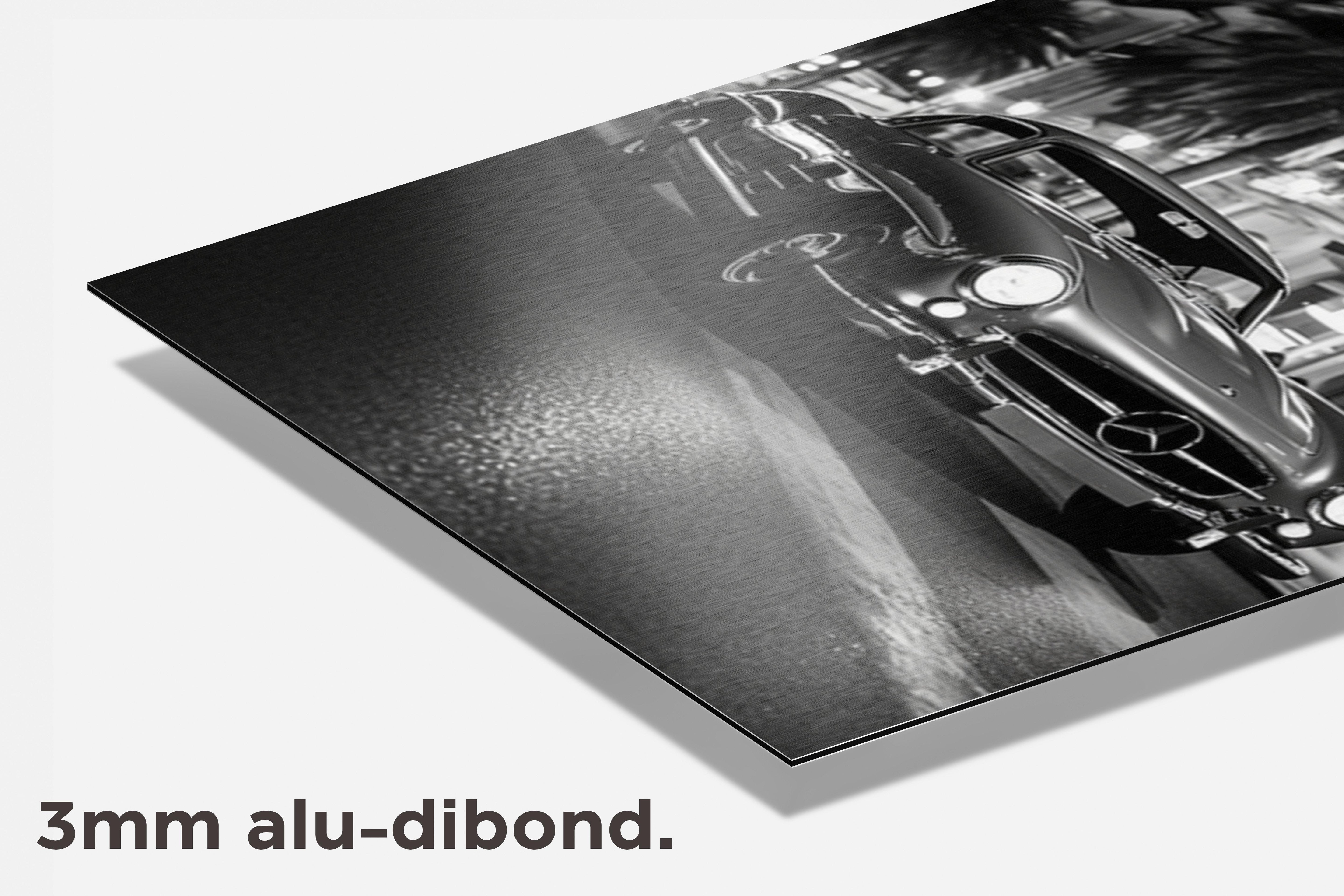 Mercedes Zwart Wit dibond detail