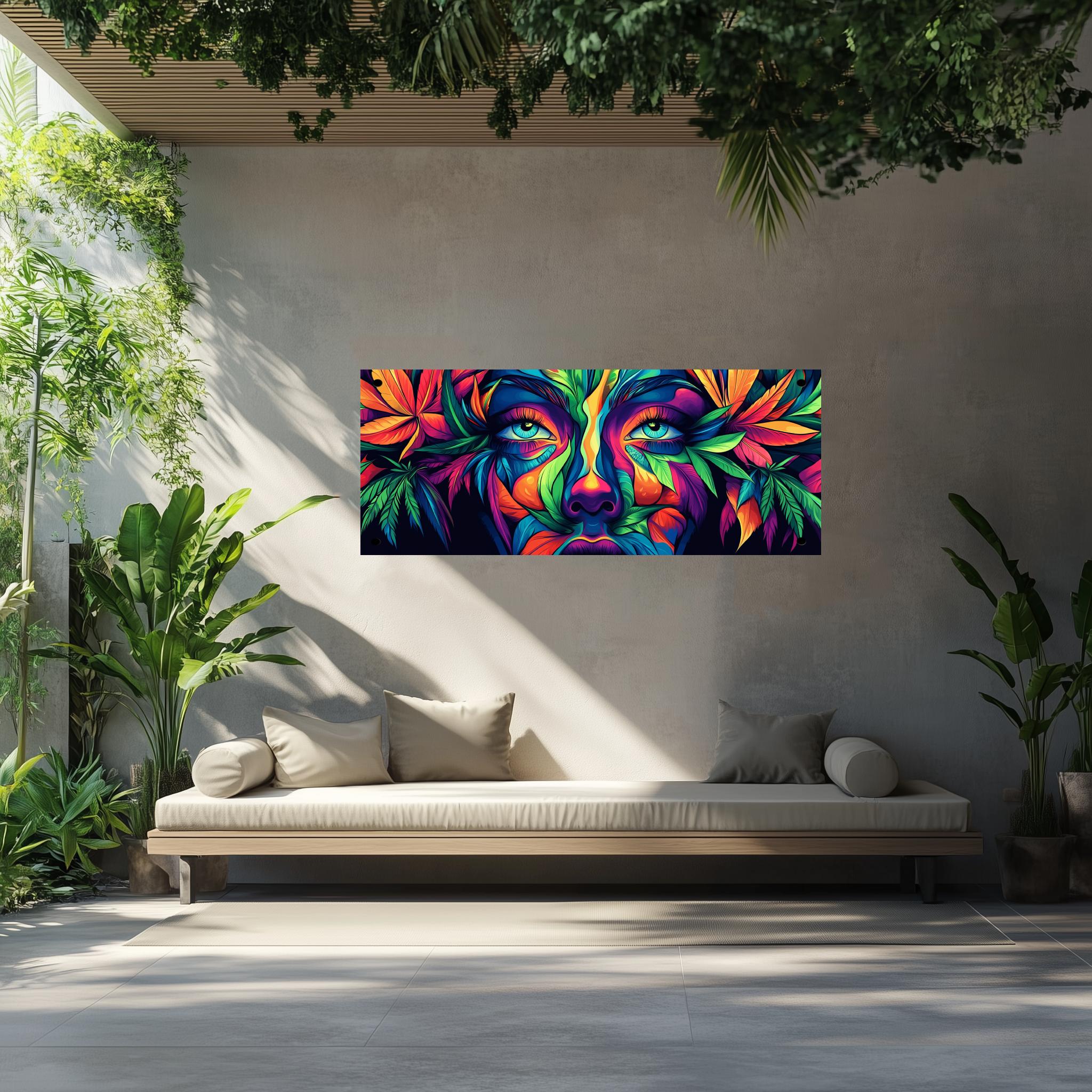 Tuinposter Cannabis Godin sfeerbeeld 2