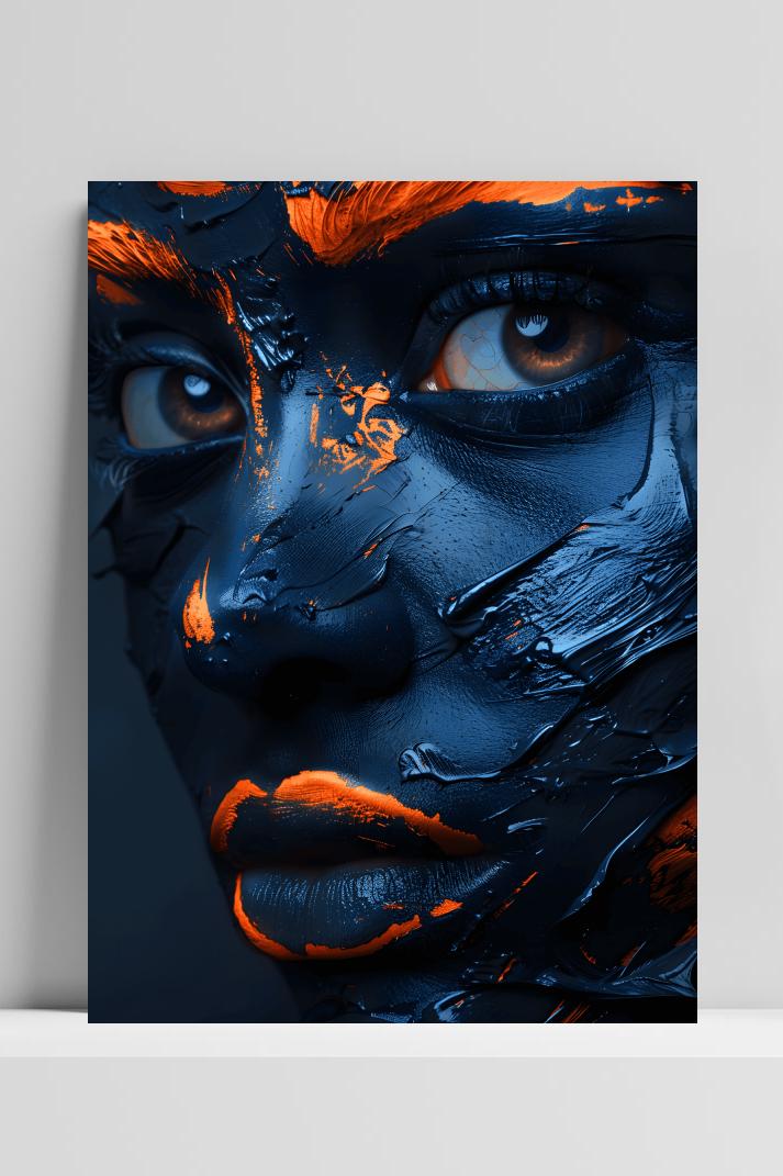 Oranje Meisje op 3mm aluminium dibond