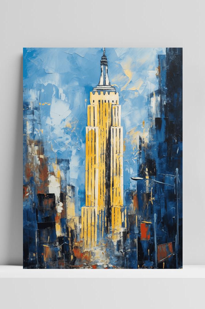 Empire State Building op 3mm aluminium dibond