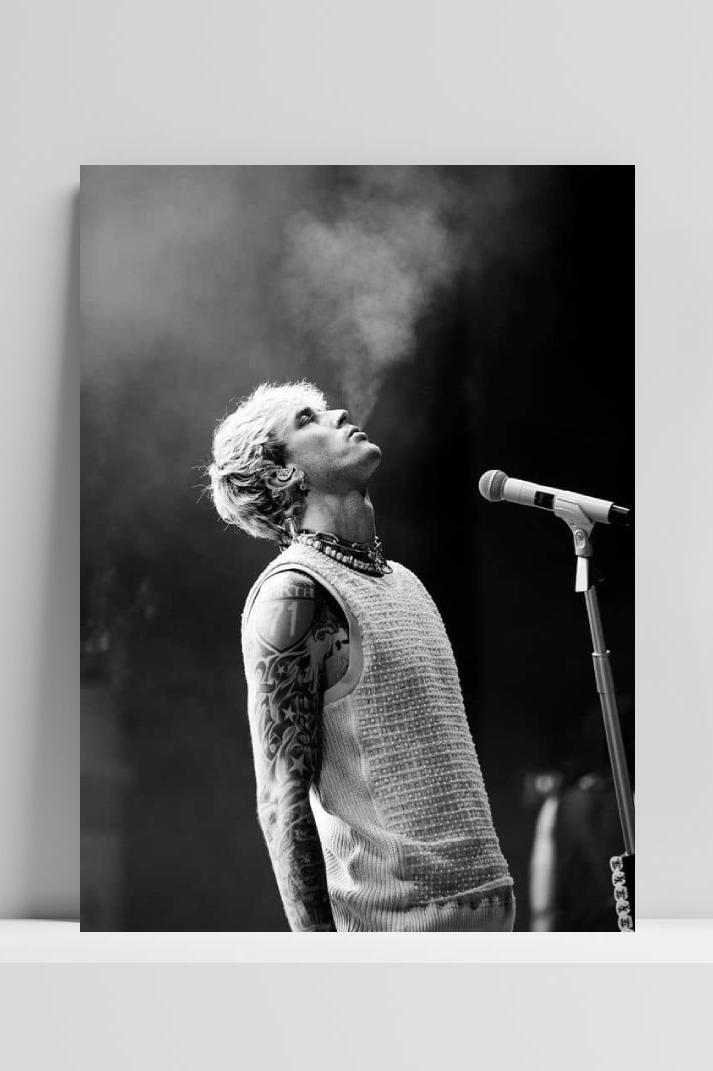 Machine Gun Kelly op 3mm aluminium dibond