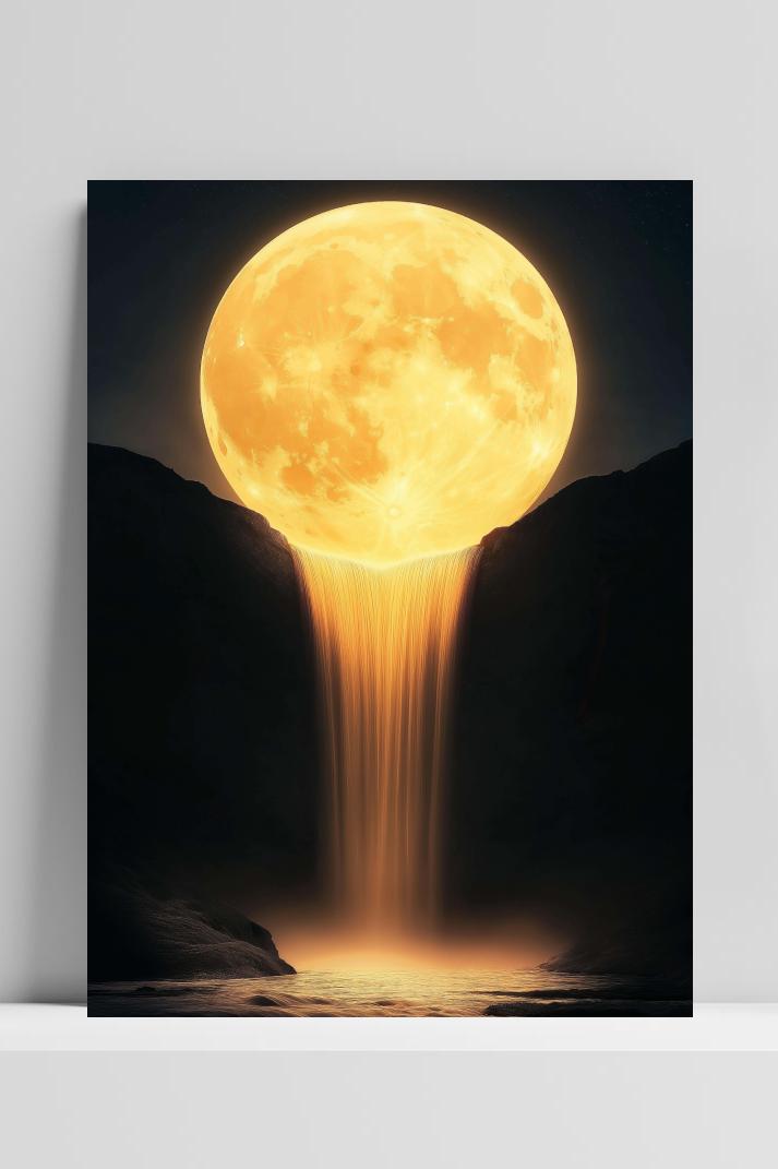 Full Moon Waterfall op 3mm aluminium dibond