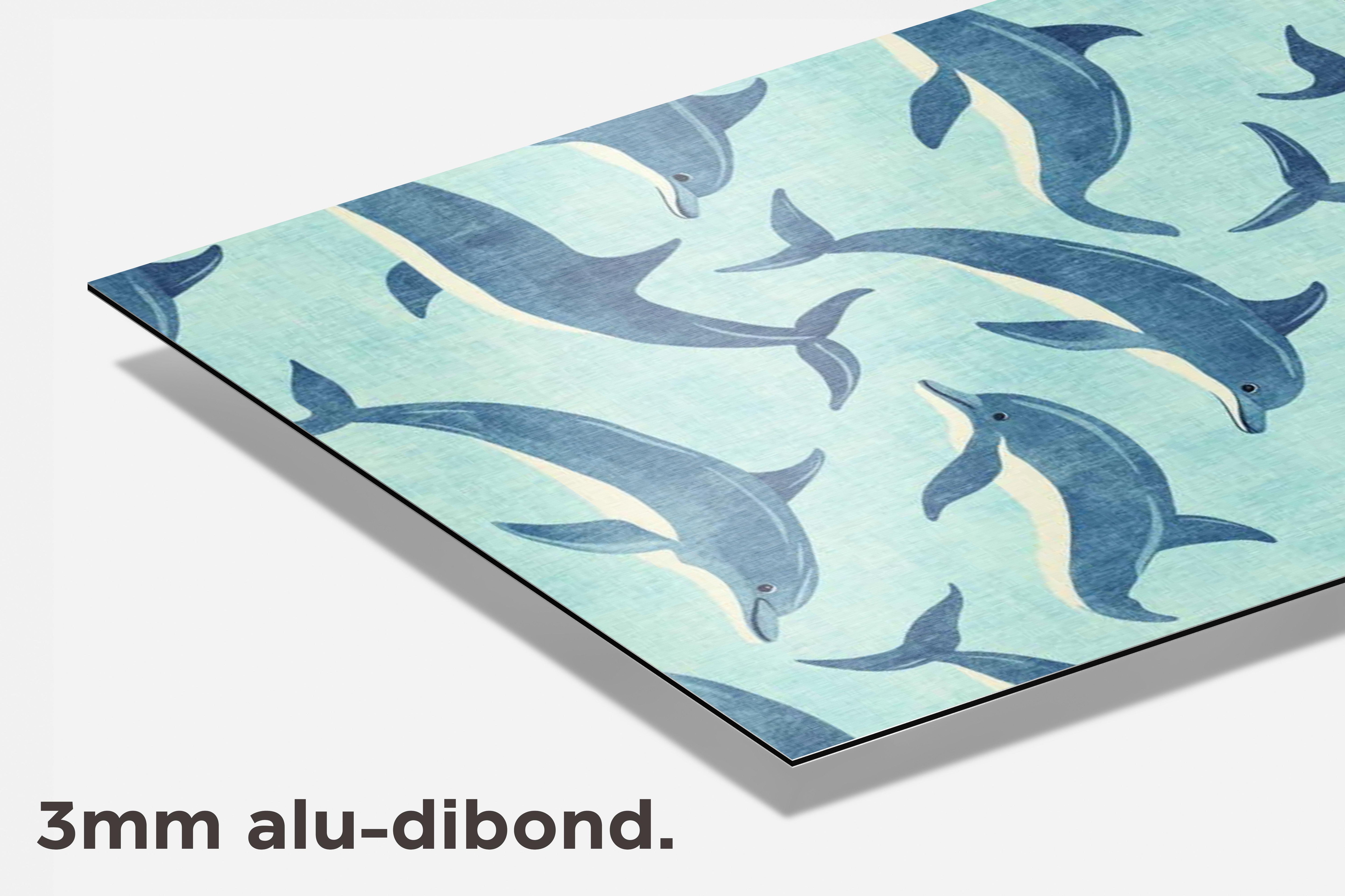 Dolfijnen dibond detail
