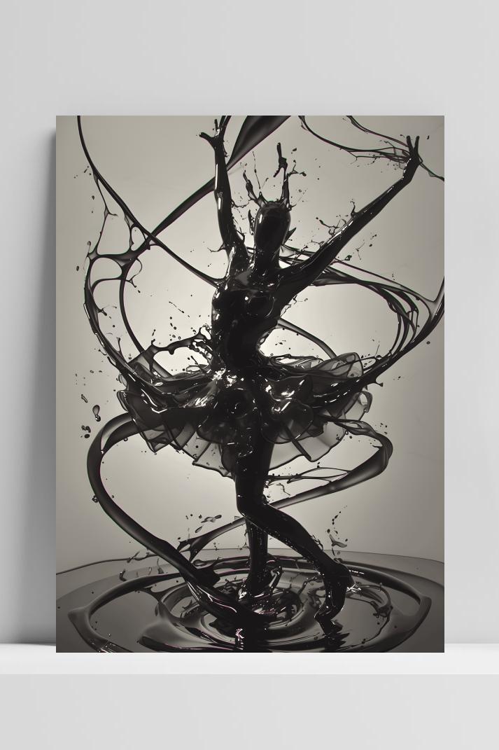 Vloeibare Danser op 3mm aluminium dibond