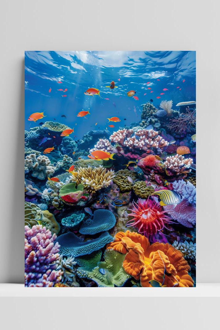 Koraalrif op 3mm aluminium dibond