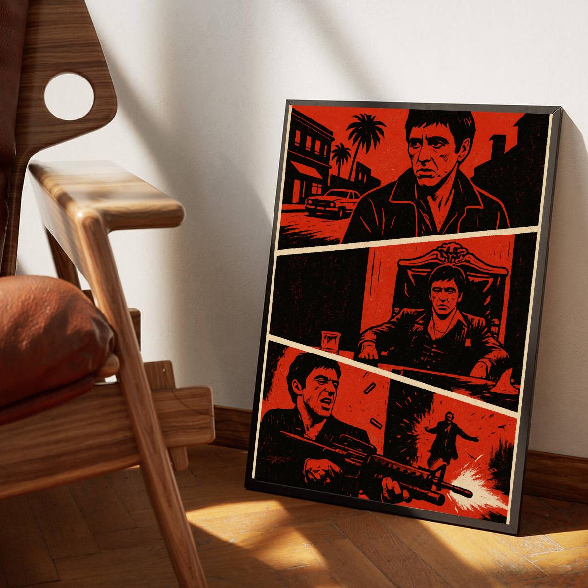 Al Pacino Scarface Tony Montana Collage poster sfeerbeeld 3
