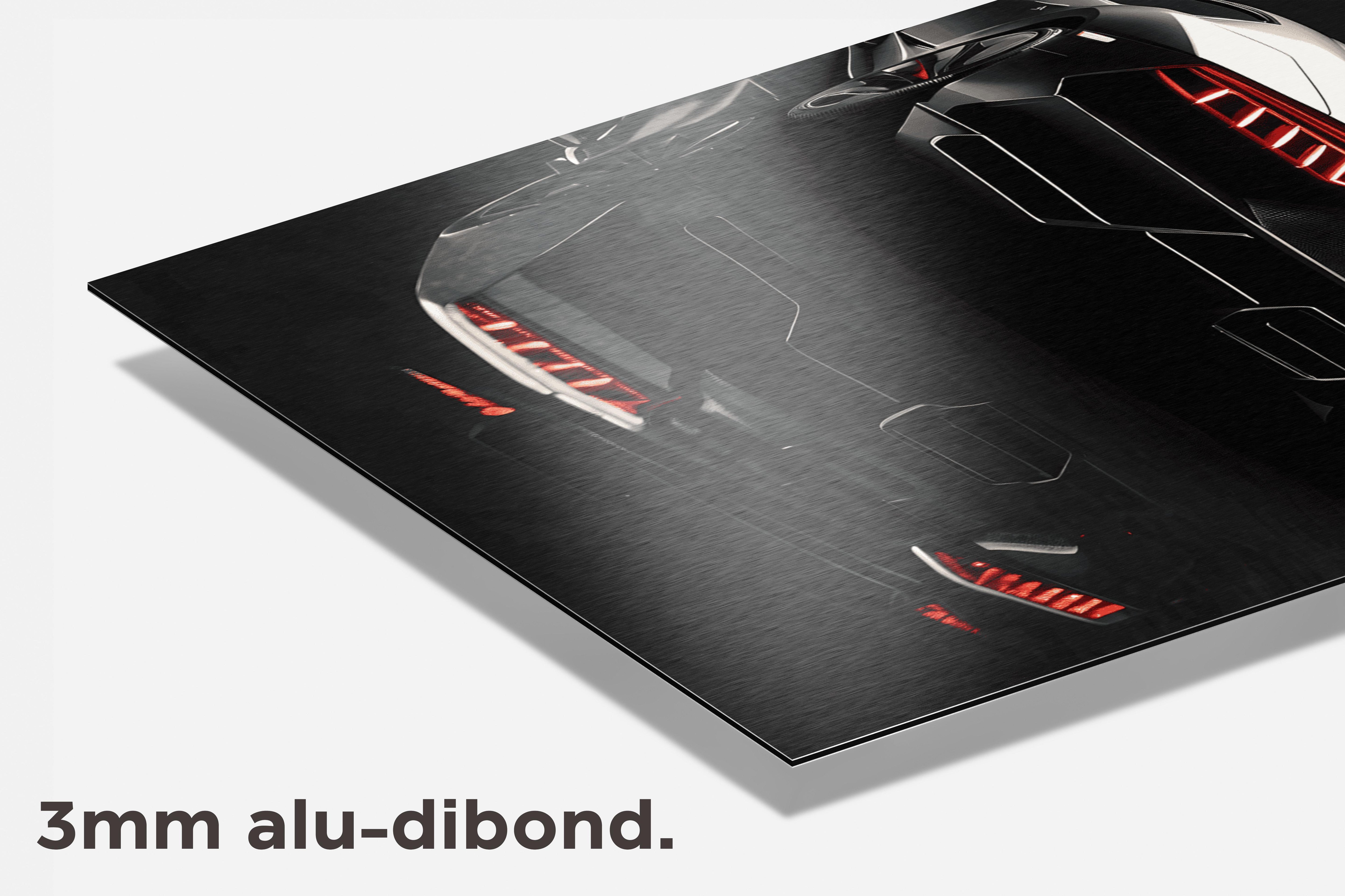 Auto Lambo Zwart dibond detail