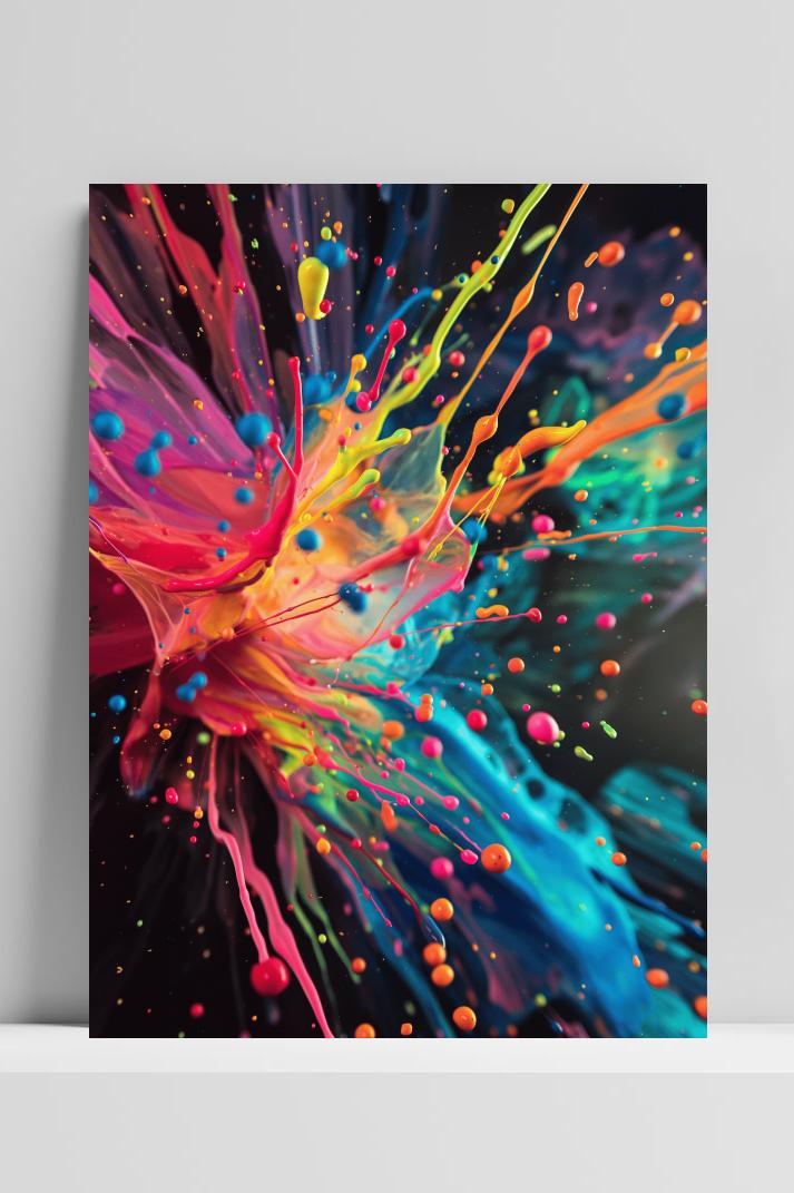 Verf Splash 3D op 3mm aluminium dibond