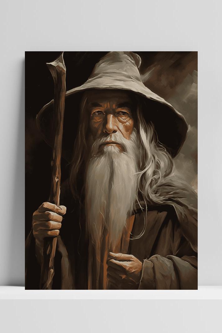 Gandalf the Grey Abstract op 3mm aluminium dibond