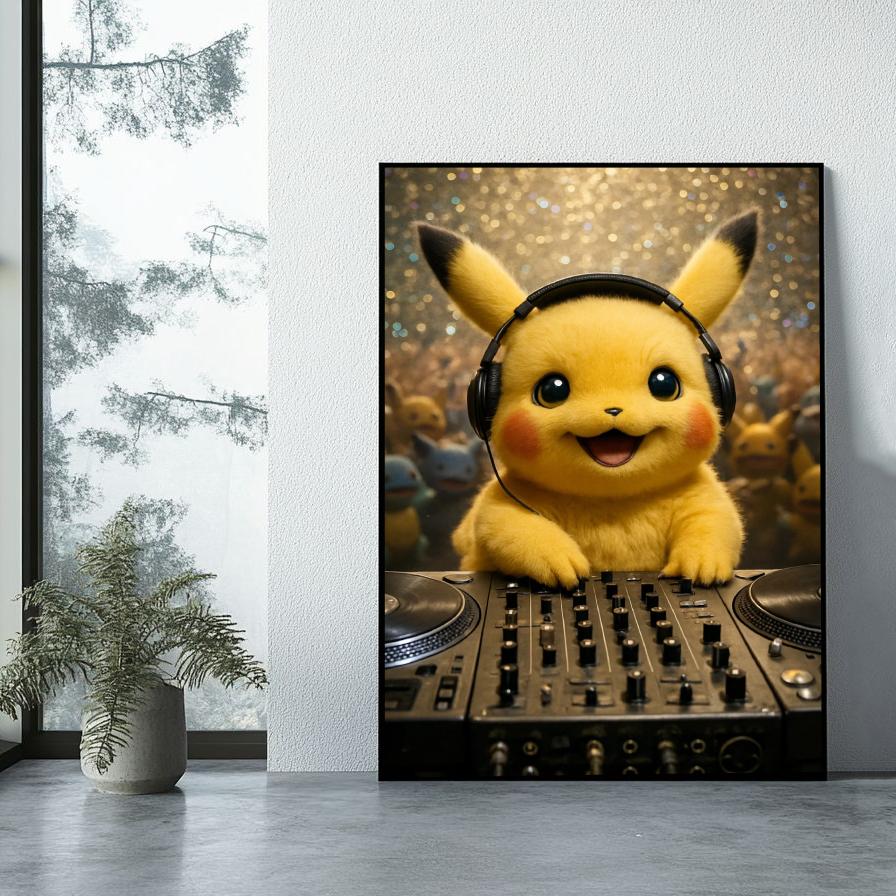 Pikachu Pokémon DJ poster sfeerbeeld 1