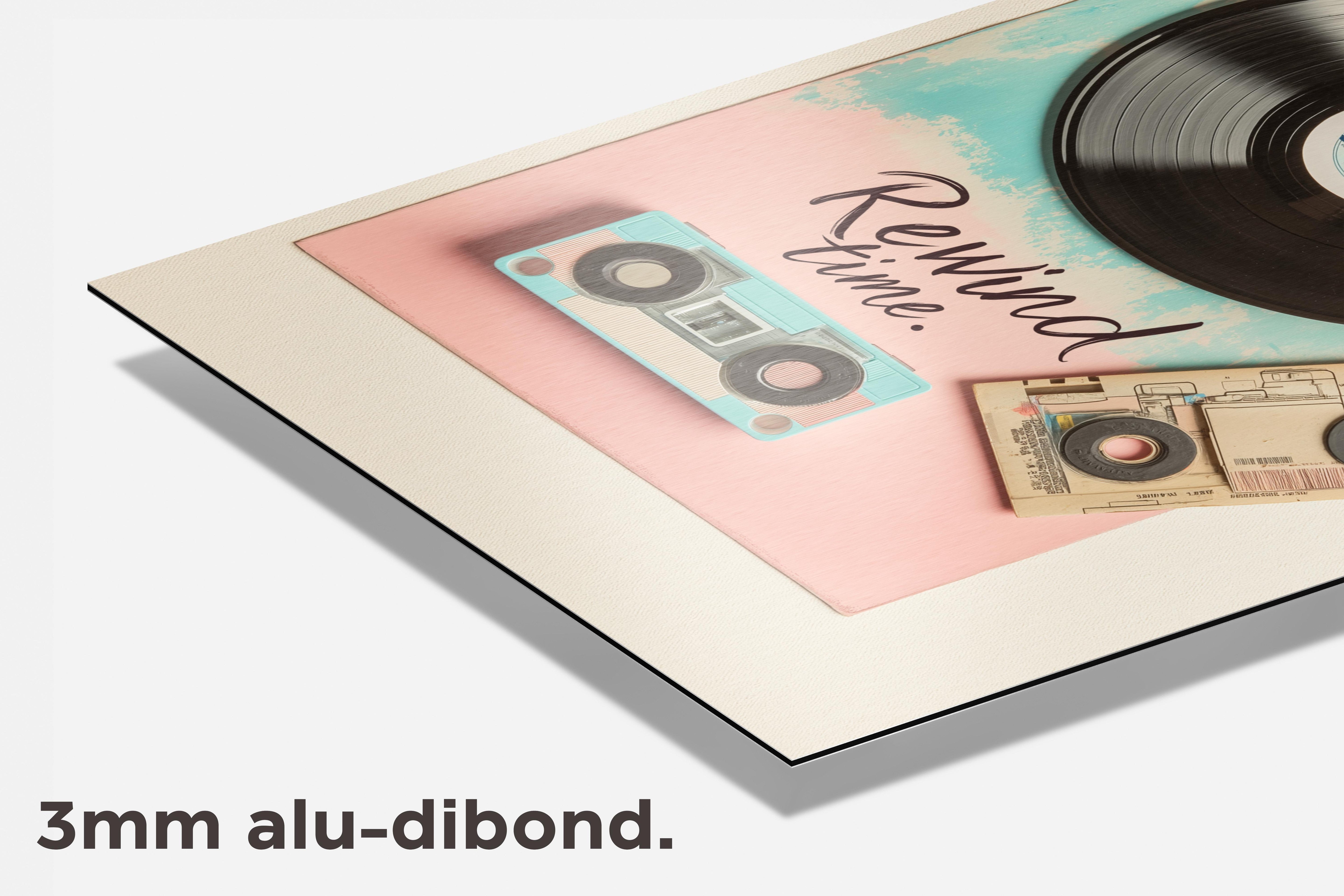 Rewind Time dibond detail