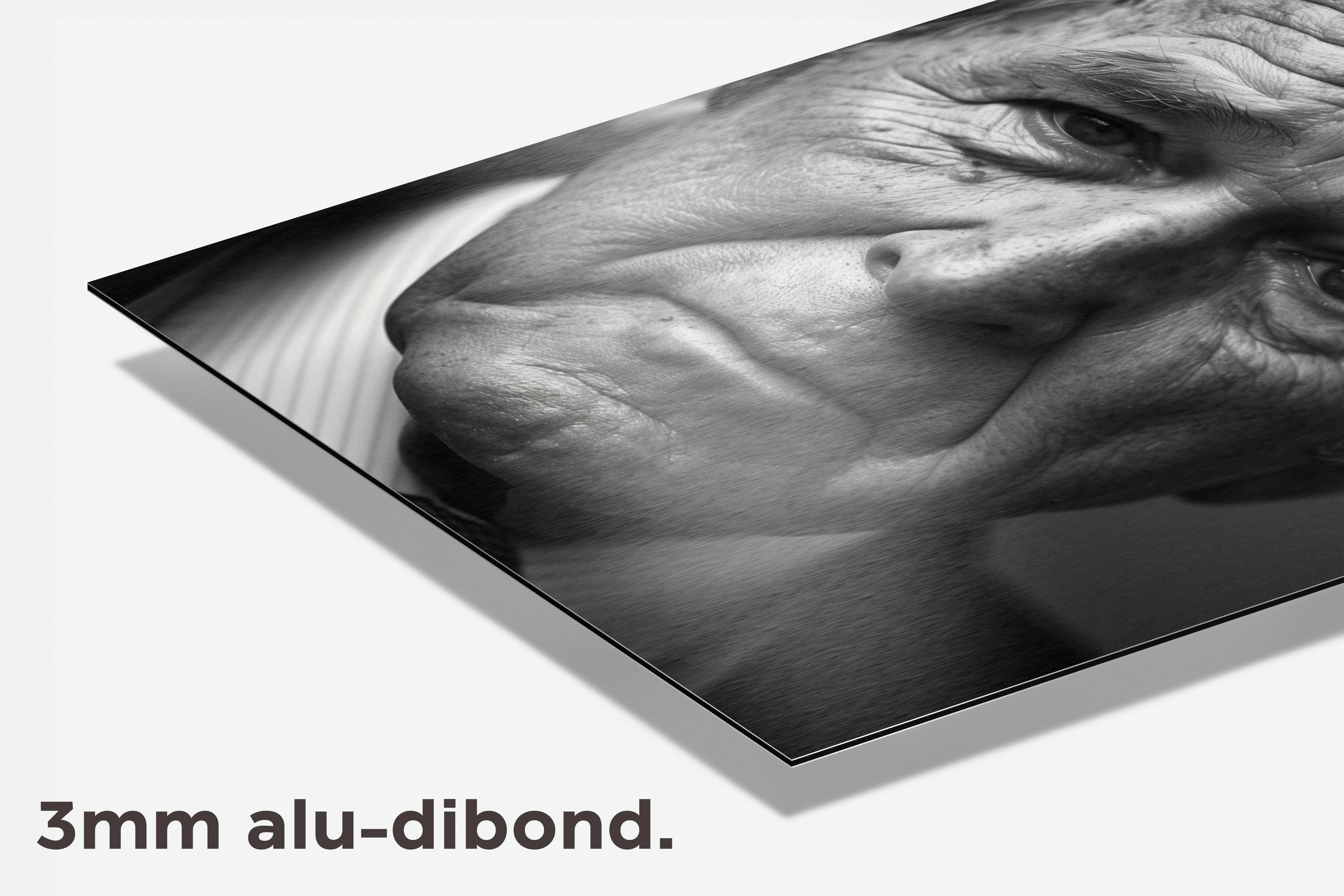 George W. Bush Zwart Wit dibond detail
