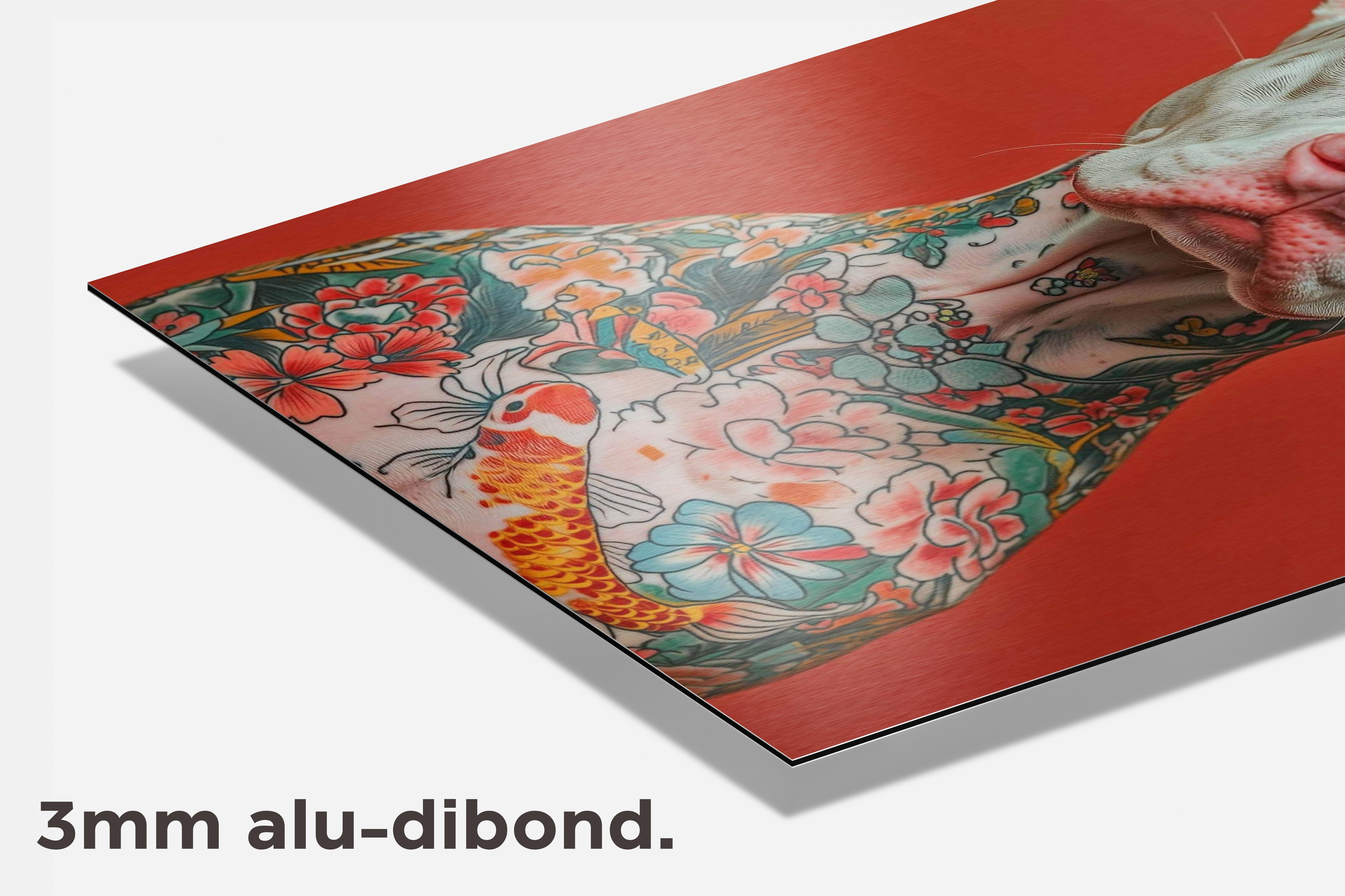 Witte Hond Tatoeage dibond detail