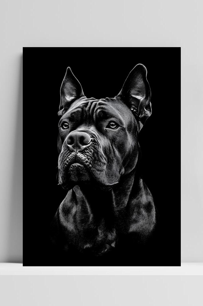 Cane Corso B&W op 3mm aluminium dibond