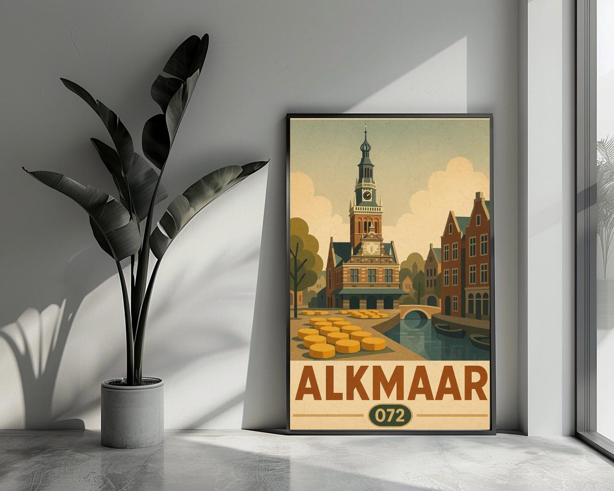 Alkmaar Netherlands Vintage Text poster van 25 Artstreet