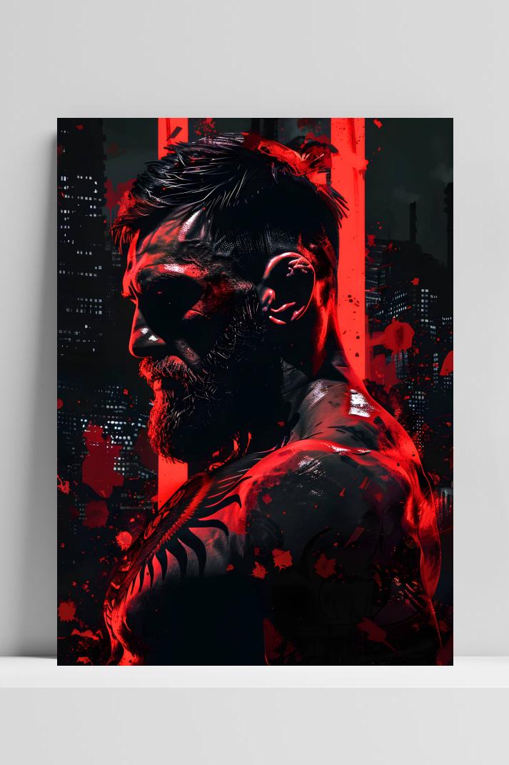 Conor McGregor Rood op 3mm aluminium dibond