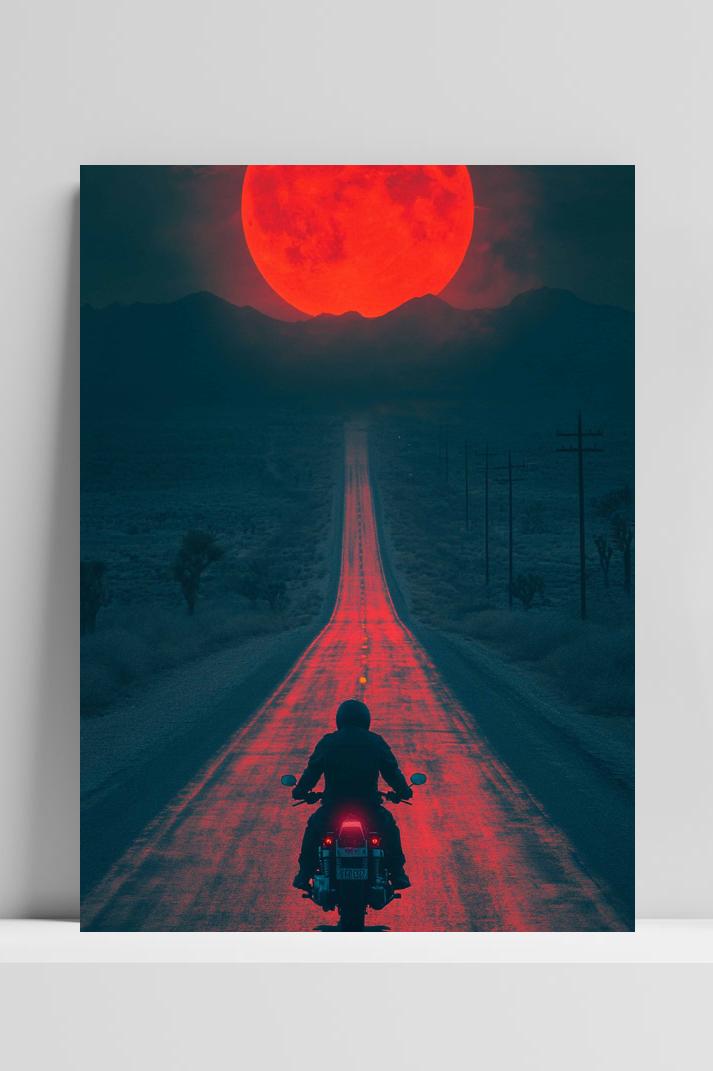 Motorfiets op 3mm aluminium dibond