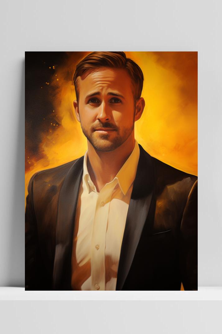 Ryan Gosling Abstract op 3mm aluminium dibond