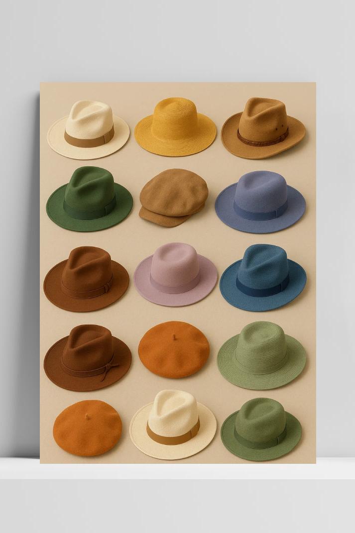 Póster Hats Fashion Fedora Beret Stylish de 25 Artstreet