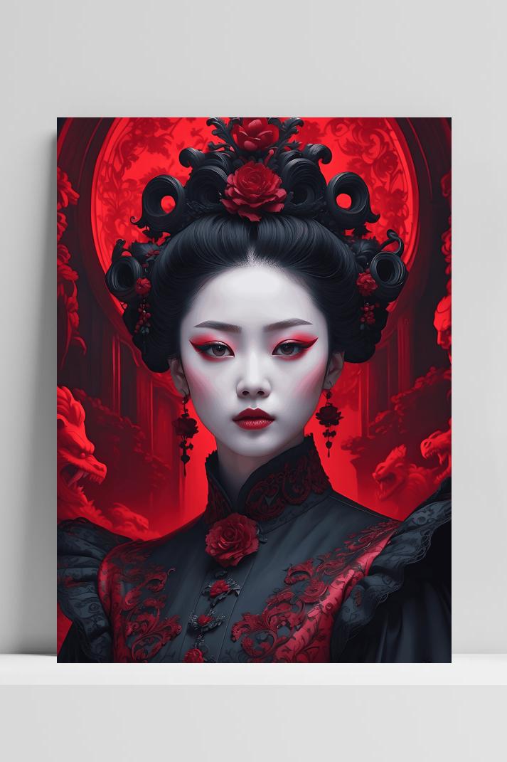Rode Koningin op 3mm aluminium dibond