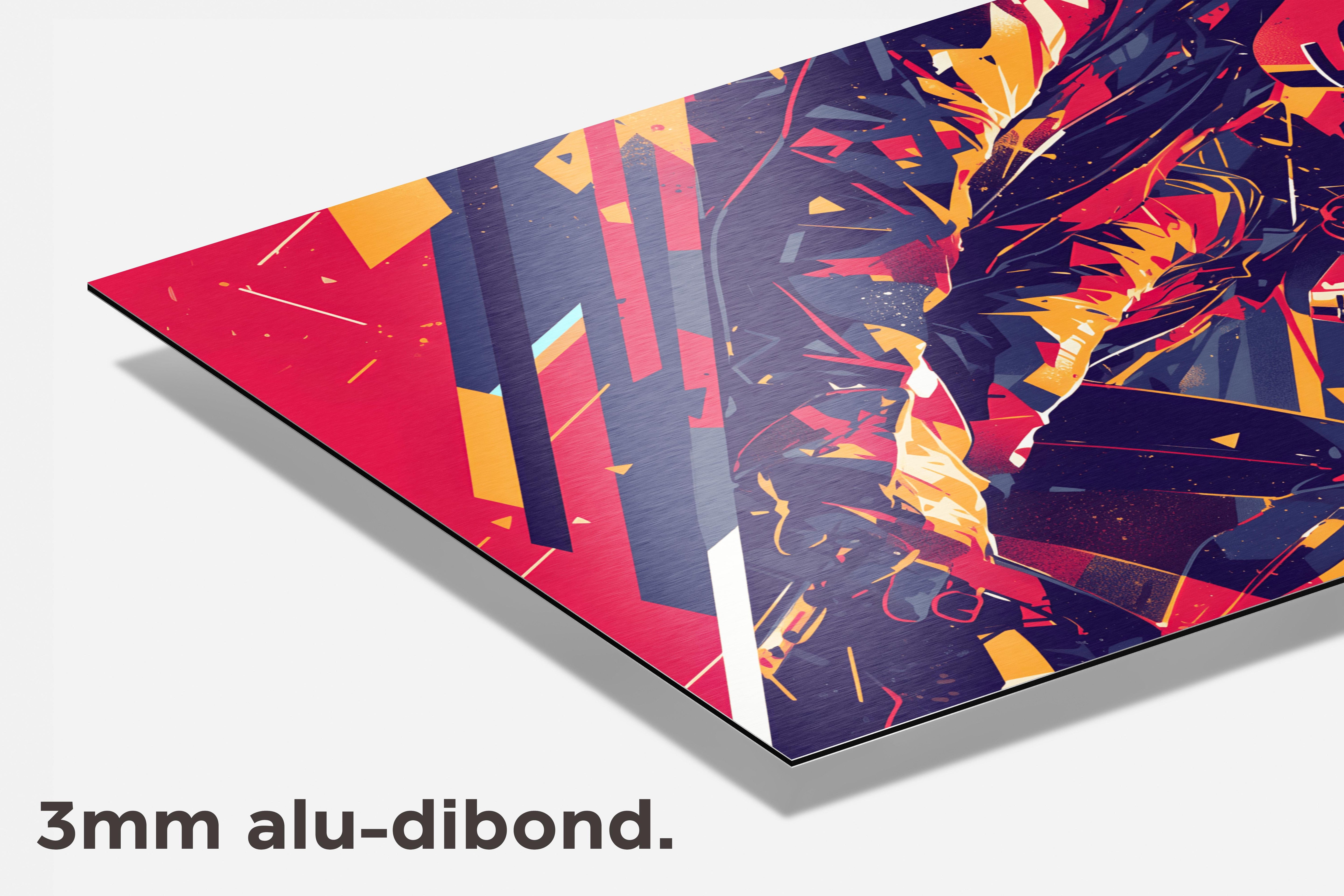 Daft Punk Rood dibond detail
