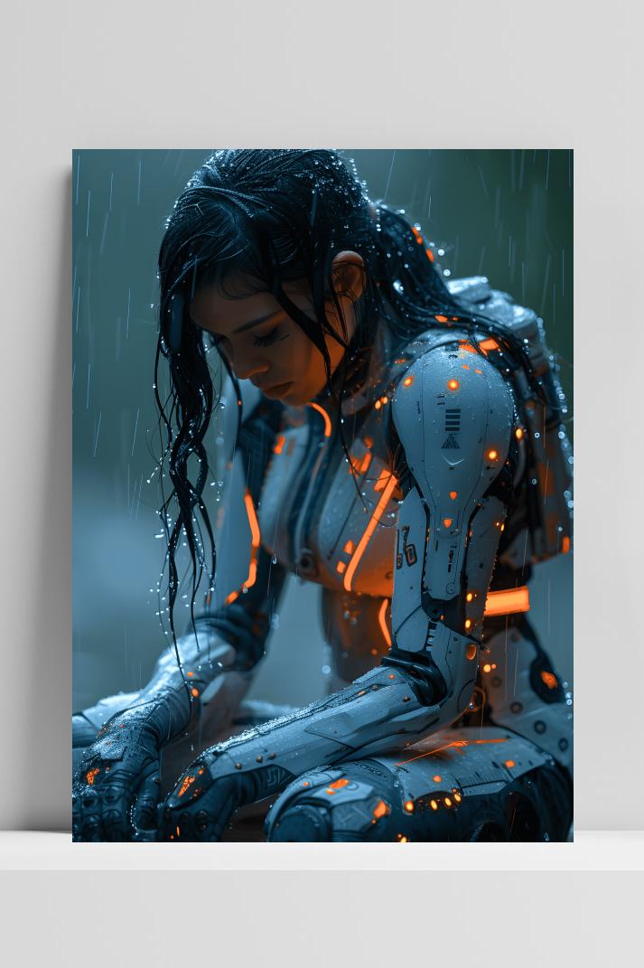Biomech In Regen op 3mm aluminium dibond